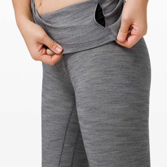 Lululemon Align Pant II 25" length in Grey herringbone jacquard Sz 4 WORN ONCE - Picture 4 of 8